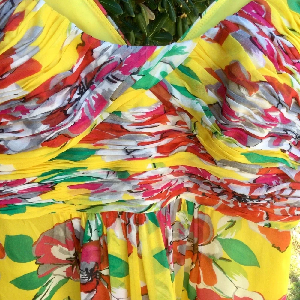 Floral Silk Dress (NWOT) - Picture 3 of 8